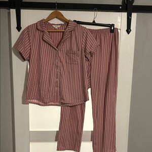 Laura Ashley Pink Striped Pajama Set